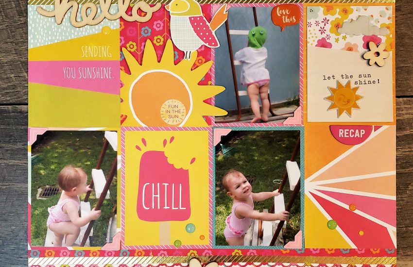 Layout #2 – Hello Sunshine | Summer Round | RTS Scrapbooking 4for4 Series