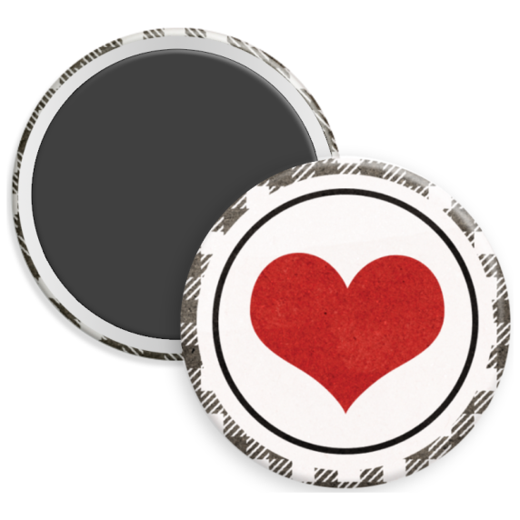 Red Heart on B&W Plaid