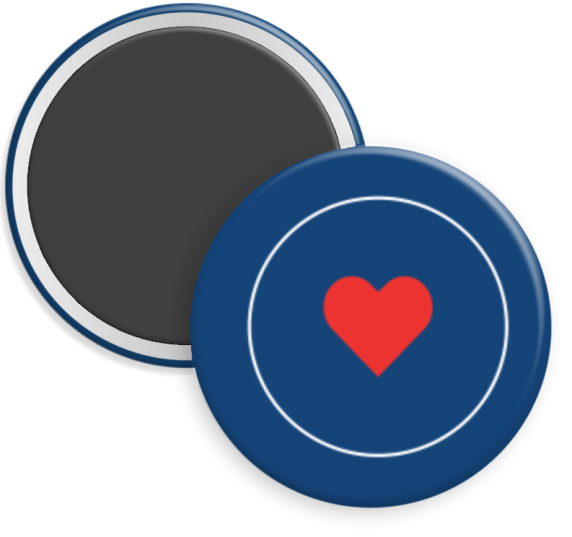 Red Heart on Blue
