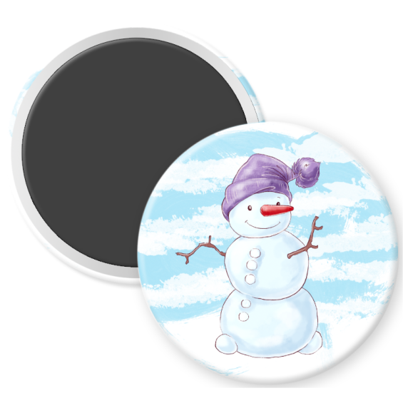 Snowman with Purple Hat