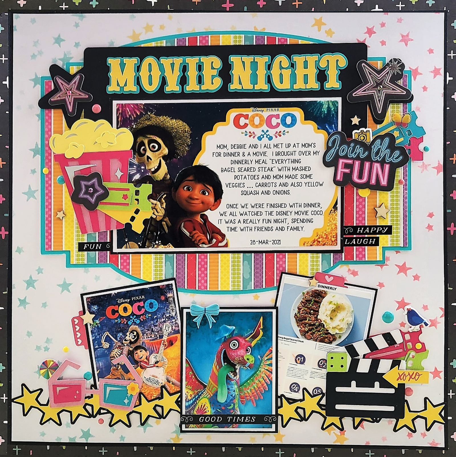 Handmade Paper Die Cut MOVIE NIGHT SET Popcorn Drink Clapper & Film Reel  Scrapbook Page Embellishments for Scrapbook or Paper Crafts -  Canada