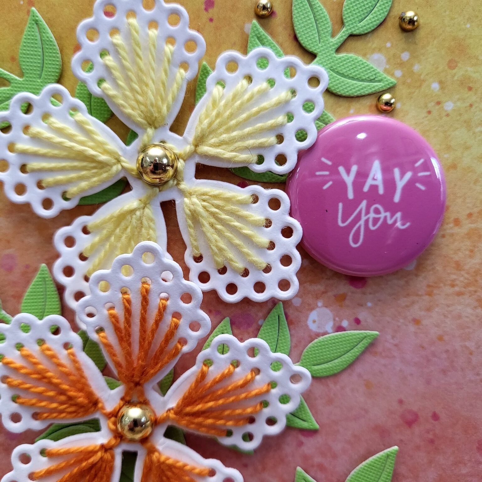 “Yay You” Stitched Flower Card created with the Spellbinders Stitched ...