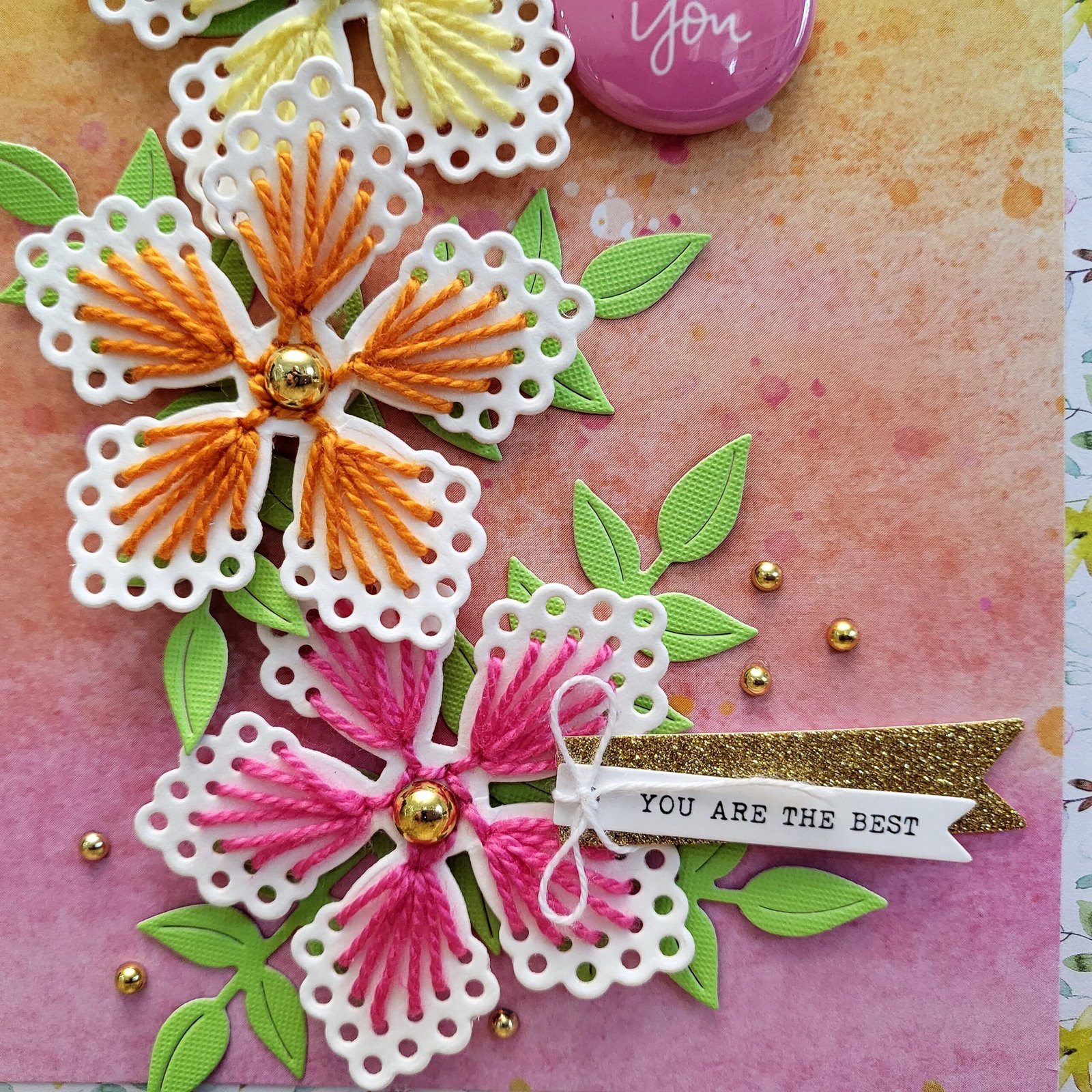 “Yay You” Stitched Flower Card created with the Spellbinders Stitched ...