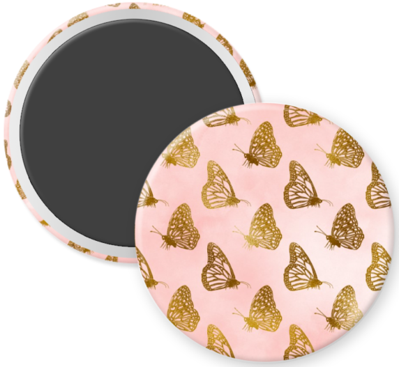 Gold Butterflies on Pink