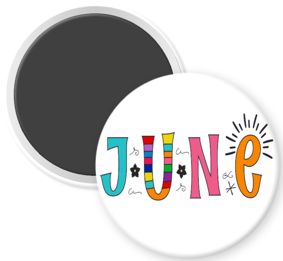 June Rainbow Word Art
