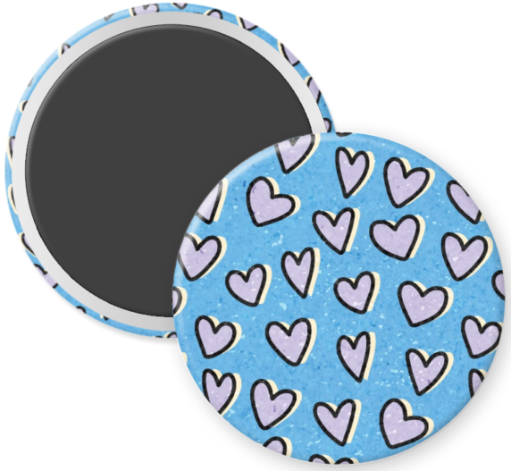 July Days Lavender Hearts on Blue