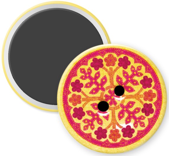 August Days Pink & Yellow Button