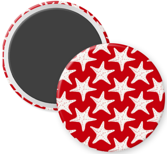 Vintage Ocean Starfish on Red