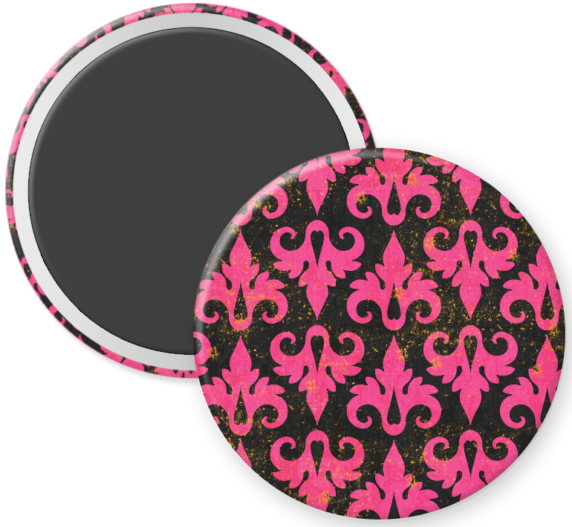 Spooky Pink & Black Damask