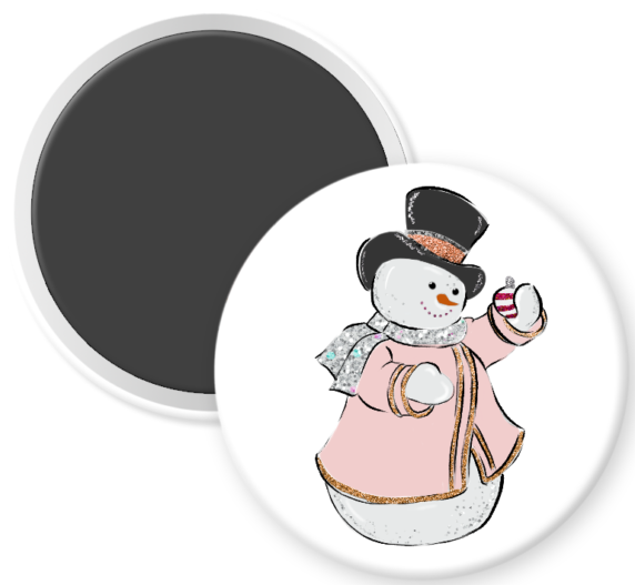 Pink Christmas Snowman