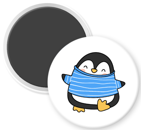 Winter Penguin with Blue Shirt
