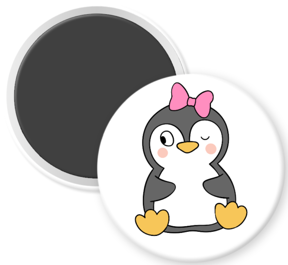 Winter Penguin with Pink Bow