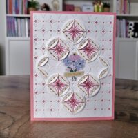 Stitched Petal Card Created with the Spellbinders March 2023 Stitching Die Club Kit