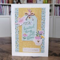 “Hello Honey” Card Created with the Spellbinders March 2023 Embossing Folder