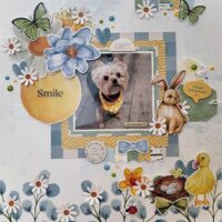 “Smile” Scrapbook Layout with the new Color Kitz – The April Paint + Paper Collection