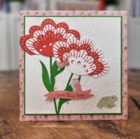 Fun Flower Card Created with the Spellbinders April 2023 Stitching Die Club Kit