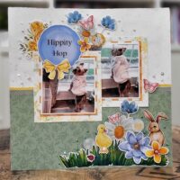 “Hippity Hop” Scrapbook Layout with the new Color Kitz – The April Paint + Paper Collection