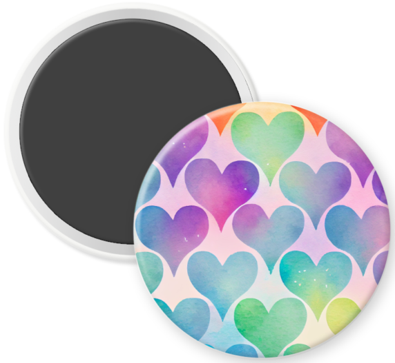 Watercolor Rainbow Heart Pattern