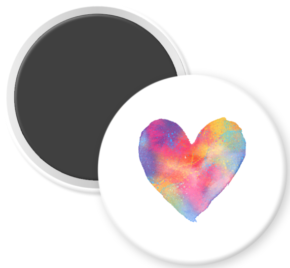 Watercolor Rainbow Heart